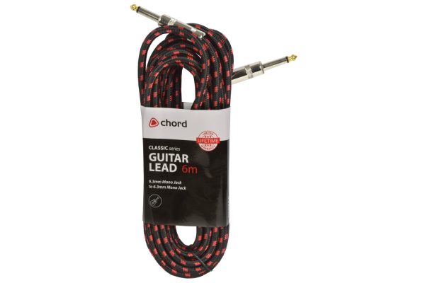 Chord Braided Guitar Cable 6 Metre Black/Red