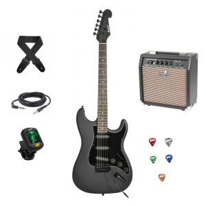 Chord CAL63 Electric Guitar Pack Matte Black