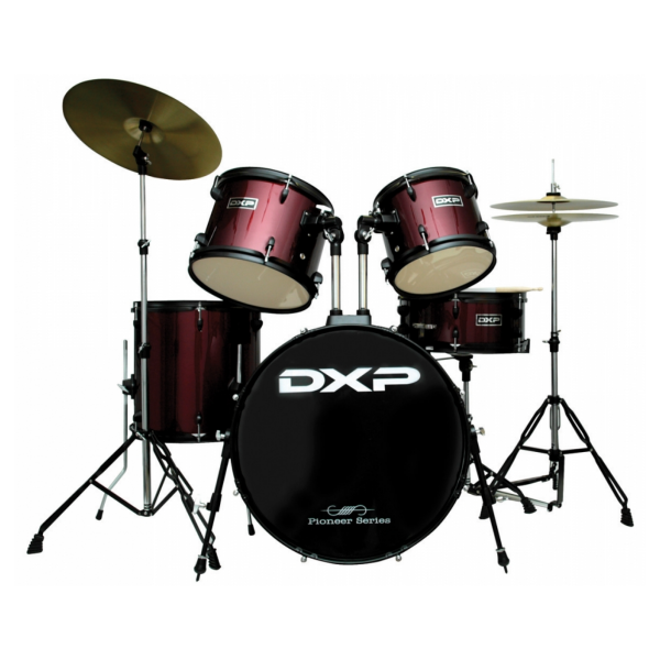 DXP JB1910A 5 Piece Beginner Drum Kit Wine Red w/Black Hardware