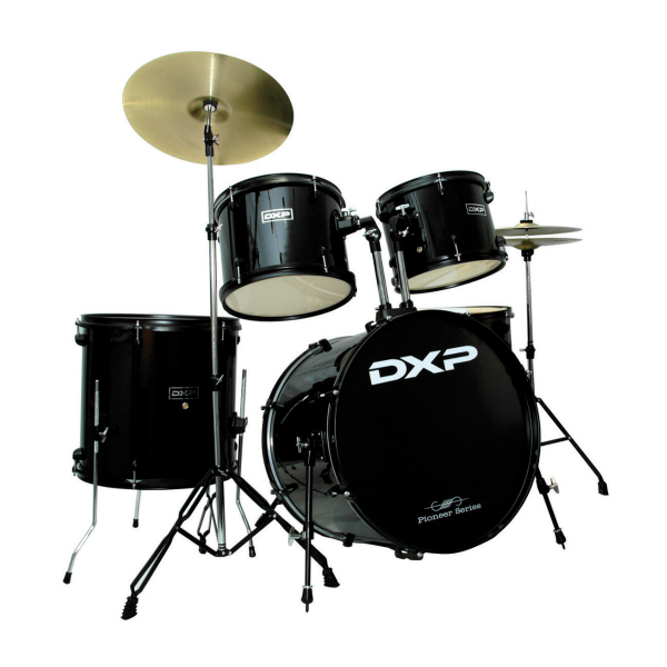 DXP JB1910A 5 Piece Beginner Drum Kit Black w/Black Hardware