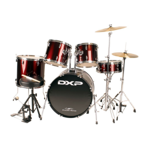 DXP JB1910C 5 Piece Beginner Drum Kit Wine Red w/Chrome Hardware