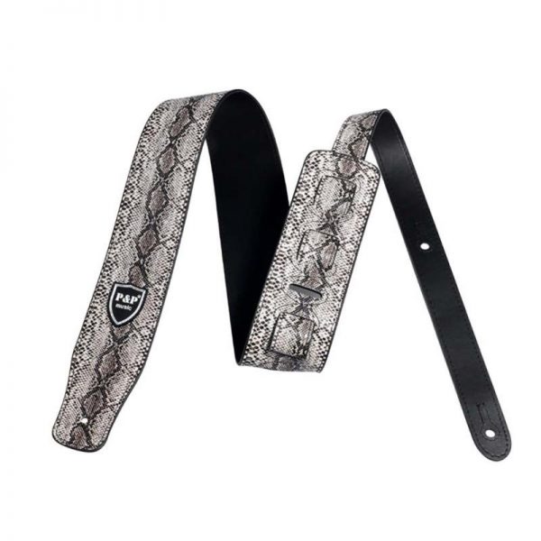 P&P PU Leather Guitar Strap Snake Skin