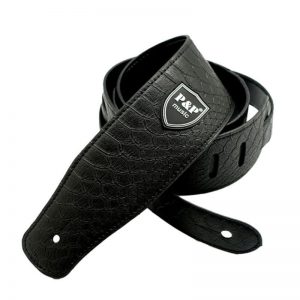 P&P PU Leather Guitar Strap Black