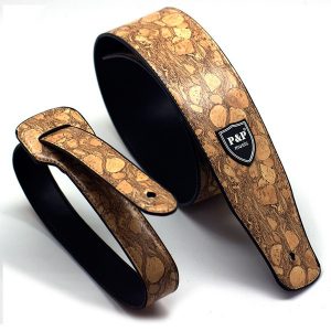 P&P PU Leather Guitar Strap Wood Print