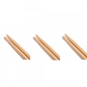 Trax 7A Maple Drumsticks Nylon Tip 3 Pack