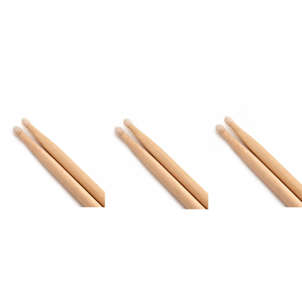 Trax 7A Maple Drumsticks Nylon Tip 3 Pack