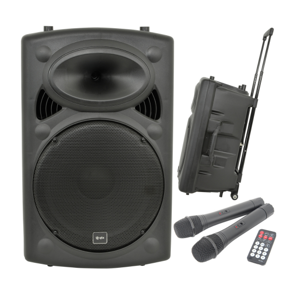 QTX QR15PABT Portable PA System w/Bluetooth & Wireless Microphones