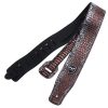 P&P PU Leather Guitar Strap Rose Gold Crocodile Print