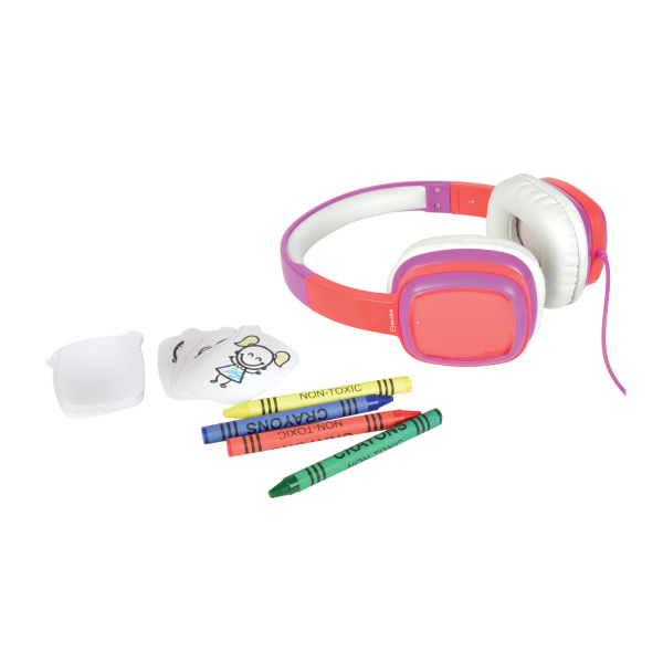 AV Link Childrens Customisable Doodle Headphones Pink