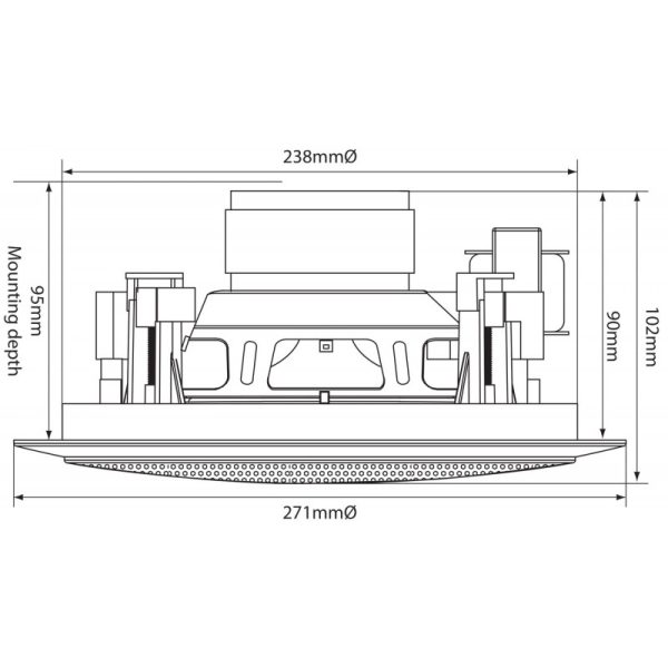 Adastra CC8V 8'' 2 Way Ceiling Speaker 100V