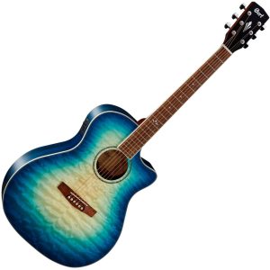 Cort GA-QF Grand Regal Series Electro Acoustic Coral Blue Burst