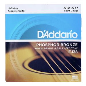 Daddario EJ38 12 String Phosphor Bronze Light, 10-47