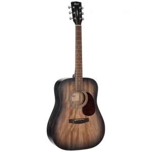 Cort Earth60M Acoustic Guitar Open Pore Trans Black Burst