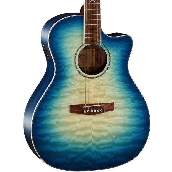 Cort GA-QF Grand Regal Series Electro Acoustic Coral Blue Burst