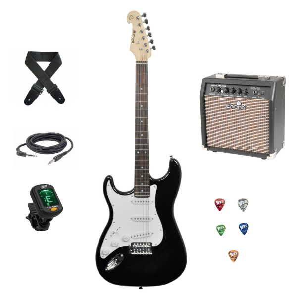 Chord CAL63 Electric Guitar Pack Black Left Handed