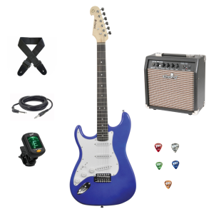 Chord CAL63 Electric Guitar Pack Metal Blue Left Handed