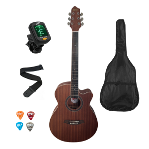 Trax MM402 Folk Size Cutaway Acoustic Guitar Pack