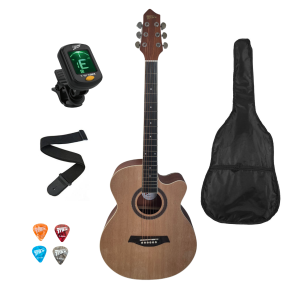 Trax MM401 Folk Size Cutaway Acoustic Guitar Pack