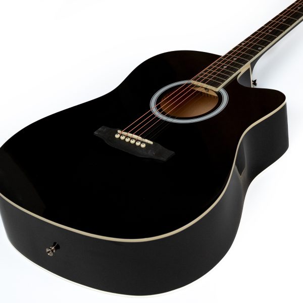 Trax MA41Q Dreadnought Acoustic Guitar Black