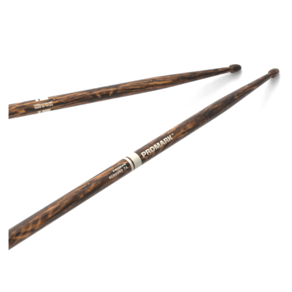 Promark Rebound 7A FireGrain Hickory Drumsticks Acorn Wood Tip