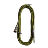 Trax Braided Guitar Cable 3 Metre Right Angled Yellow/Black