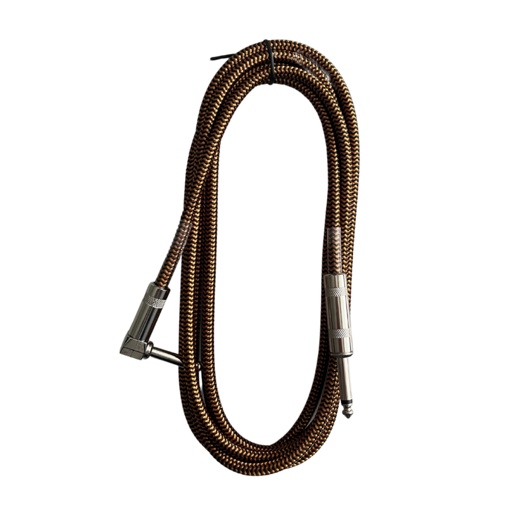 1/4 Cable New Bee Guitar Cable 10ft Electric Instrument Bass AMP Cord For Electric Mandolin, Pro Audio (Right Angle To Straight, Black Instrument Cable