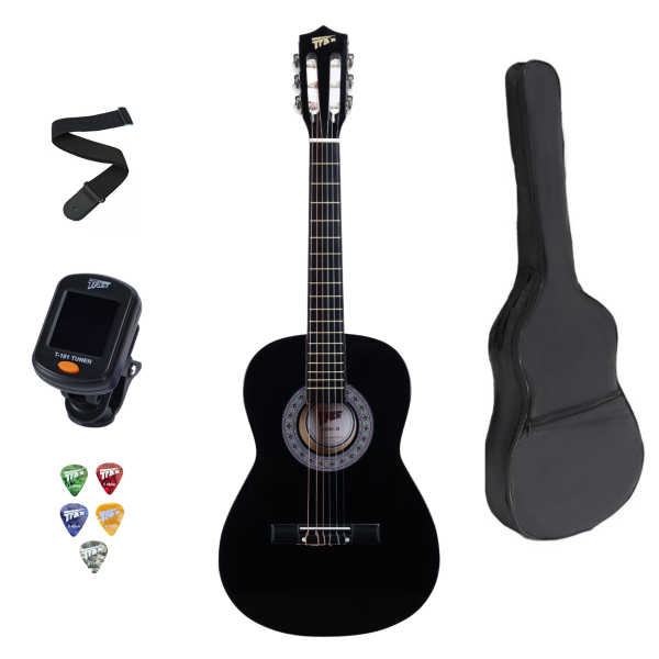 Trax 3/4 Size Classical Guitar Pack Black