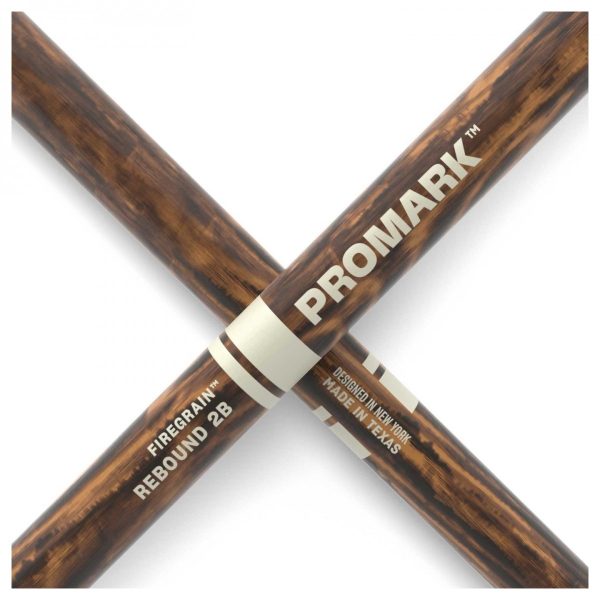 Promark Rebound 2B FireGrain Hickory Drumsticks Acorn Wood Tip