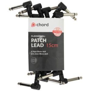 Citronic Classic Audio Patch Lead Set Black 0.15m 6 Pack