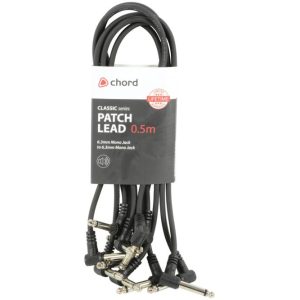 Citronic Classic Audio Patch Lead Set Black 0.5m 6 Pack