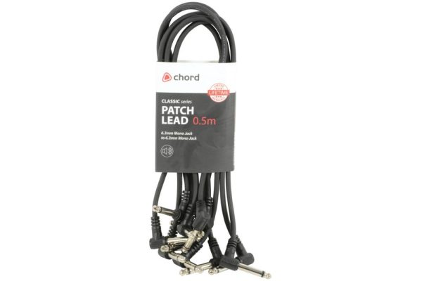 Citronic Classic Audio Patch Lead Set Black 0.5m 6 Pack