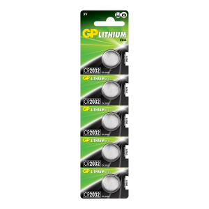 GP CR2032 Lithium Button Cell Battery 5 Pack
