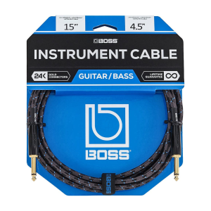 Boss BIC15 15ft/4.5m Instrument Cable Straight/Straight 1/4" Jack