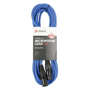 Chord Microphone Lead XLR Female to XLR Male 6 Metre Blue