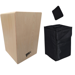 Trax Cajon Drum Natural w/Bag & Pad