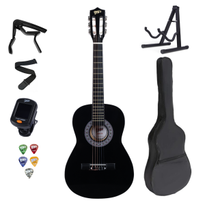 Trax 3/4 Size Classical Guitar Deluxe Pack Black