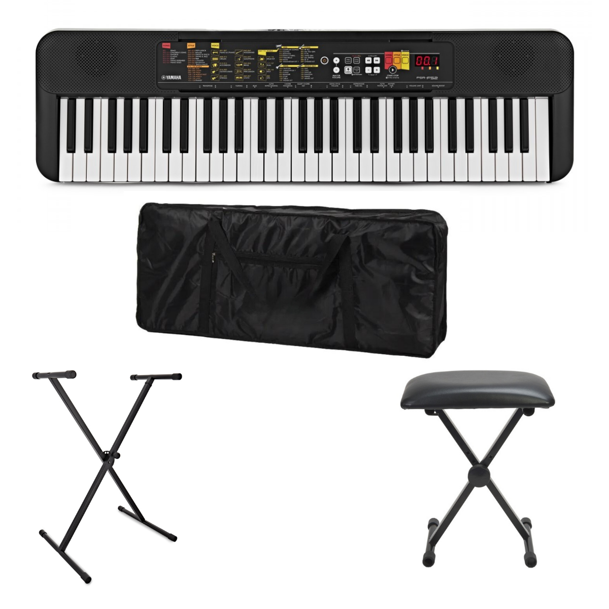 Yamaha PSR-F52 61 Keys Electronic Keyboard Portable Keyboard with Stand,  Bag (PSRF52)