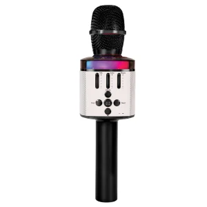 xEasy Karaoke Bluetooth Wireless Microphone with Speaker and Lights Black