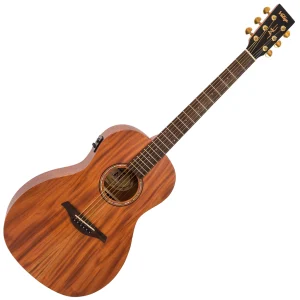 Vintage VE880MH Parlour Electro Acoustic Guitar Mahogany