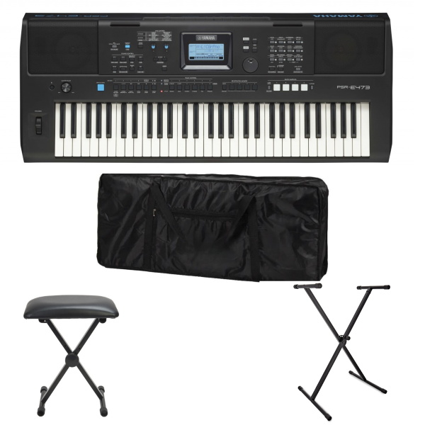 Yamaha PSR E473 Portable Keyboard Deluxe Bundle