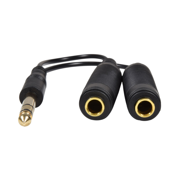 AV Link 6.3mm Stereo Headphone Audio Splitter Lead 0.2m