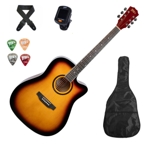 Trax MA41Q Dreadnought Acoustic Guitar Sunburst Guitar Pack