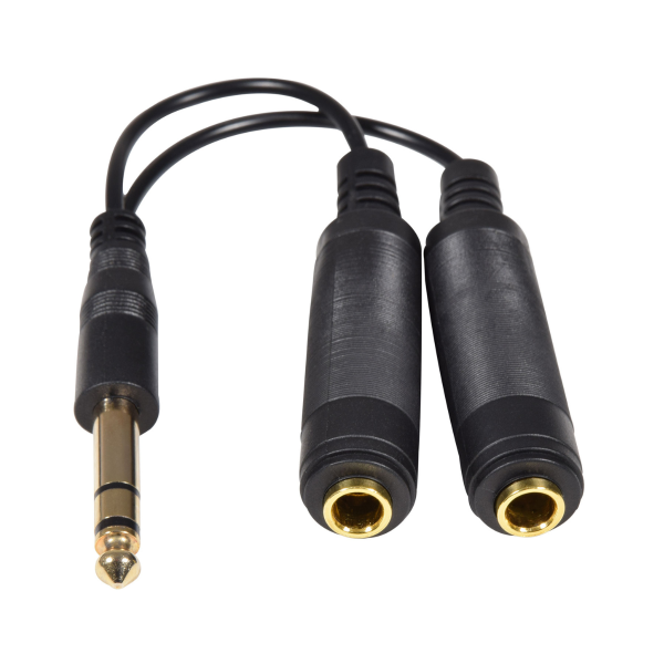 AV Link 6.3mm Stereo Headphone Audio Splitter Lead 0.2m