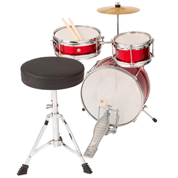 PP Drums PP101RD Junior 3 Piece Drum Kit Metallic Red