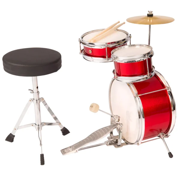 PP Drums PP101RD Junior 3 Piece Drum Kit Metallic Red