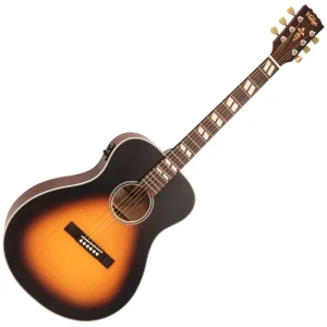 Vintage VE130VSB Historic Series Folk Electro Acoustic Guitar Vintage Sunburst