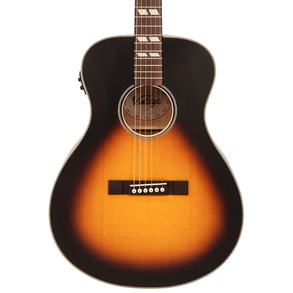 Vintage VE130VSB Historic Series Folk Electro Acoustic Guitar Vintage Sunburst