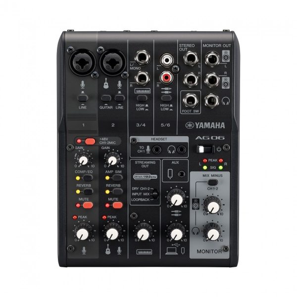 Yamaha AG06 MK2 6 Channel Mixer with USB Interface Black