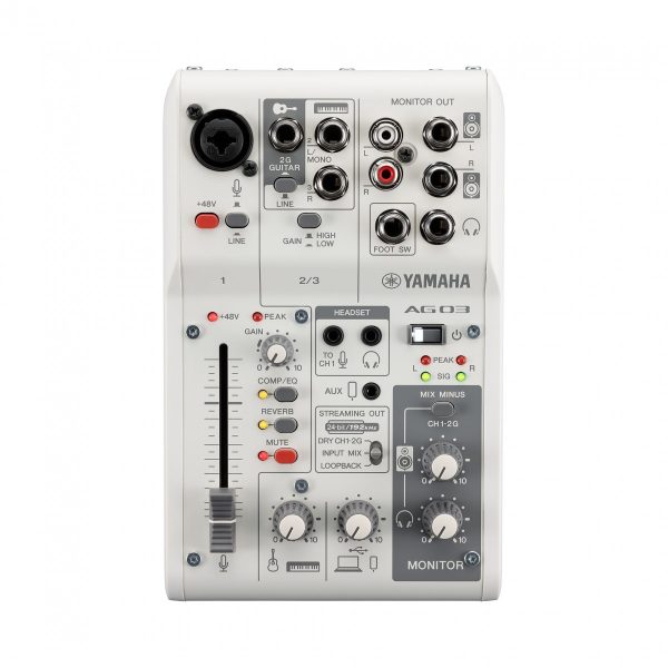 Yamaha AG03 MK2 3 Channel Mixer with USB Interface White