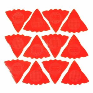 Herdim Nylon Triangle Pick Guitar Plectrum Red 12 Pack